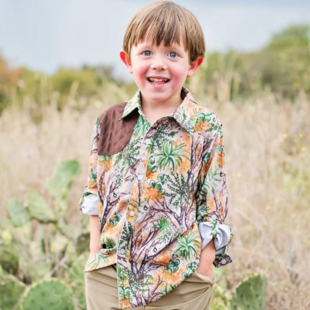 BlueQuail Boys Camo Shooting Patch Shirt